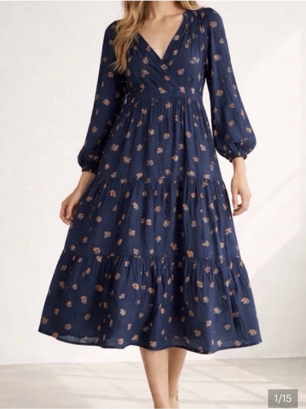 Madewell Challis Midi Dress Navy Floral Paisley Women’s Size 4X